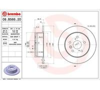 BREMBO 08.B566.21 Disque de frein