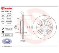 Disque de frein BREMBO 08B74141 arrière, plein, à haute teneur en carbone, 1 pièce
