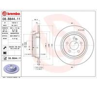 2x Disque de frein plein 08.B844.11 BREMBO pour MERCEDES-BENZ SL