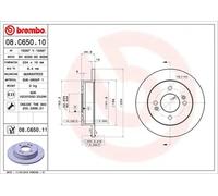 2x Disque de frein plein 08.C650.11 BREMBO pour HYUNDAI i10 II i10 III
