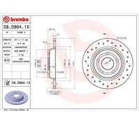 2x Disque de frein plein 08.D864.1X BREMBO pour FORD FOCUS IV FOCUS IV Turnier
