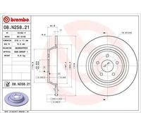 2x Disque de frein plein 08.N258.21 BREMBO pour FORD FORD USA
