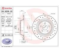 2x Disque de frein plein 08.N258.2X BREMBO
