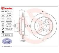 Jeu de 2 disques de frein vernis BREMBO 08.R101.11 - Réf. 1394559