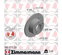 2x Disque de frein plein 100.1217.20 ZIMMERMANN pour AUDI SKODA VW