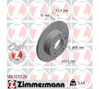 2x Disque de frein plein 100.1237.20 ZIMMERMANN pour AUDI A6 C5 A6 C5 Avant