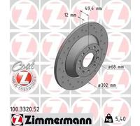 2x Disque de frein plein 100.3320.52 ZIMMERMANN pour AUDI A6 C6 A6 C6 Avant