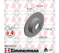 2x Disque de frein plein 100.3322.52 ZIMMERMANN pour AUDI A6 C5 A6 C5 Avant