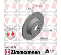 2x Disque de frein plein 100.3328.52 ZIMMERMANN pour AUDI TT TT Roadster