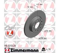 2x Disque de frein plein 110.2213.20 ZIMMERMANN pour FIAT JEEP ALFA ROMEO