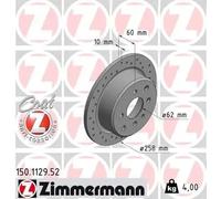 2x Disque de frein plein 150.1129.52 ZIMMERMANN pour BMW 3 3 Touring