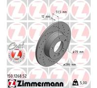 2x Disque de frein plein 150.1268.52 ZIMMERMANN pour BMW 3 3 Compact 3 Coupé