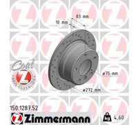 2x Disque de frein plein 150.1287.52 ZIMMERMANN pour BMW Z3 Roadster Z3 Coupé