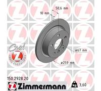 2x Disque de frein plein 150.2928.20 ZIMMERMANN pour MINI MINI MINI Décapotable