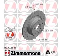 2x Disque de frein plein 150.3429.52 ZIMMERMANN pour BMW 1 3 1 Coupé