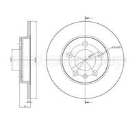 2x Disque de frein plein 23-0742C METELLI pour VW AUDI SKODA