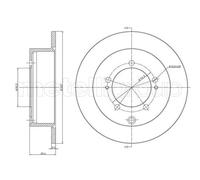 METELLI 2x Disque Arrière Ø261.8mm Plein pour Mitsubishi Pajero Pinin H6_W