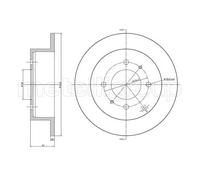 2x Disque de frein plein 23-1207C METELLI pour HYUNDAI KIA