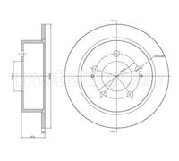 2x Disque de frein plein 23-1561C METELLI pour SSANGYONG KYRON ACTYON I