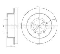 2x Disque de frein plein 23-1650C METELLI pour MITSUBISHI CHRYSLER