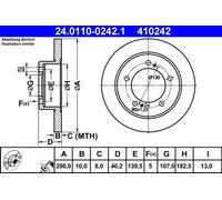 2x Disque de frein plein 24.0110-0242.1 ATE pour SUZUKI VITARA X-90