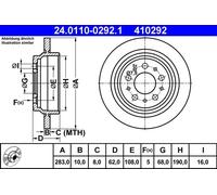 ATE Disque de frein 24.0110-0292.1 plein pour VOLVO V70 I 850 Break - 2x