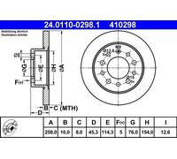 DISQUE DE FREIN ATE HYUNDAI COUPE ARRIÈRE 1.6-2.7 01-09