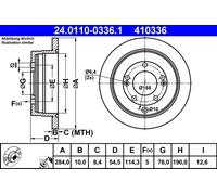 2x Disque de frein plein 24.0110-0336.1 ATE pour HYUNDAI GRANDEUR