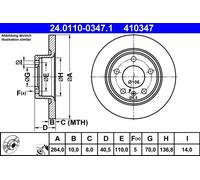 2x Disque de frein plein 24.0110-0347.1 ATE pour OPEL CORSA D ADAM CORSA E