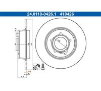 ATE Disque de frein 24.0110-0426.1 pour Audi A1 (8X1, 8XK) 2011-2015 - 1x