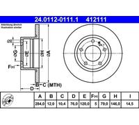 ATE Disque de frein 24.0112-0111.1 plein pour BMW 5 – 2x