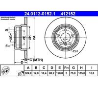 2x Disque de frein plein 24.0112-0152.1 ATE pour BMW X5