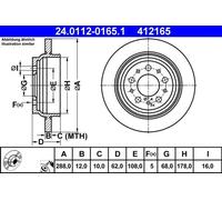 2x Disque de frein plein 24.0112-0165.1 ATE pour VOLVO V70 I