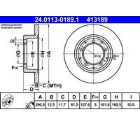 ATE Disque de frein 24.0113-0189.1 plein pour Land Rover – Lot de 2