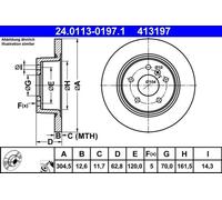 2x Disque de frein plein 24.0113-0197.1 ATE pour LAND ROVER RANGE ROVER II