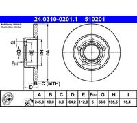ATE Disque de frein Power Disc 24.0310-0201.1 – 1 pièce
