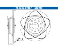 2x Disque de frein plein 24.0312-0210.1 ATE pour AUDI VW SKODA SEAT FORD