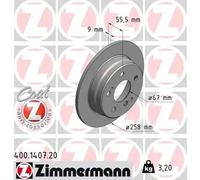 2X ZIMMERMANN Disque De Frein COAT Z Essieu Arrière 258Mm