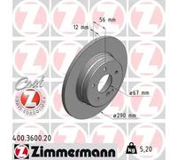 2x Disque de frein plein 400.3600.20 ZIMMERMANN pour MERCEDES-BENZ