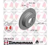 2x Disque de frein plein 400.3611.20 ZIMMERMANN pour MERCEDES-BENZ