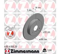 2x Disque de frein plein 405.4100.20 ZIMMERMANN pour SMART CITY-COUPE ROADSTER