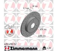 2x Disque de frein plein 405.4102.52 ZIMMERMANN pour SMART FORTWO Coupé