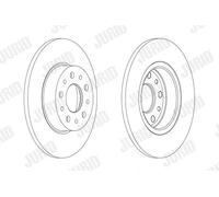 JURID Disque de frein 563064JC Arrière Ø251 mm Plein pour Fiat 500L, Tipo 2 pièces