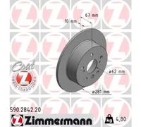 2x Disque de frein plein 590.2842.20 ZIMMERMANN pour TOYOTA