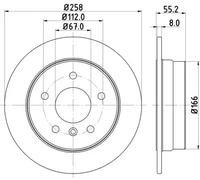 2x Disque de frein plein 8DD 355 106-951 HELLA pour MERCEDES-BENZ CLASSE A VANEO