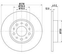 HELLA 8Dd 355 112-541 Disque De Frein - 54452Pro - Revêtu