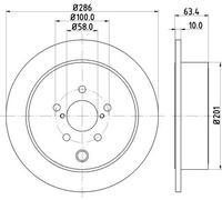 2x Disque de frein plein 8DD 355 116-421 HELLA pour SUBARU TOYOTA