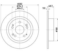 2x Disque de frein plein 8DD 355 116-521 HELLA PAGID pour HONDA ACCORD VIII
