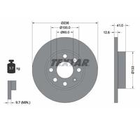 2x Disque de frein plein 92020903 TEXTAR pour OPEL CORSA A TR KADETT D KADETT E