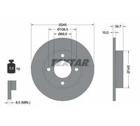 2x Disque de frein plein 92026300 TEXTAR pour AUDI 80 B2 A trois volumes 90 B2
